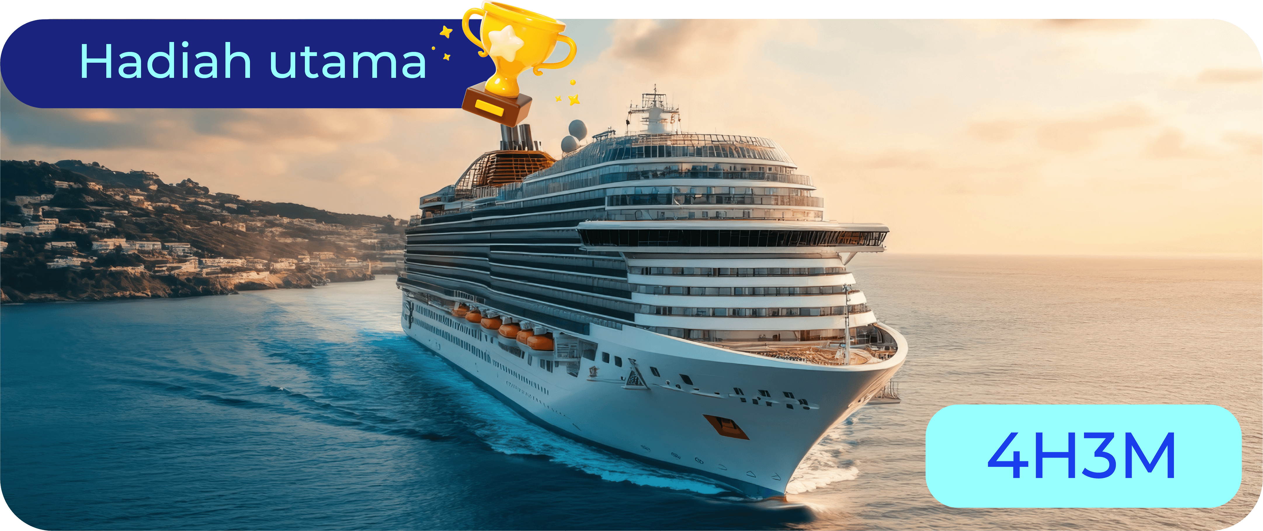 Hadiah utama: 2x Percutian Cruise Disney Singapura bernilai RM10,000, 4 hari 3 malam