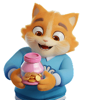 Cat with piggy bank
