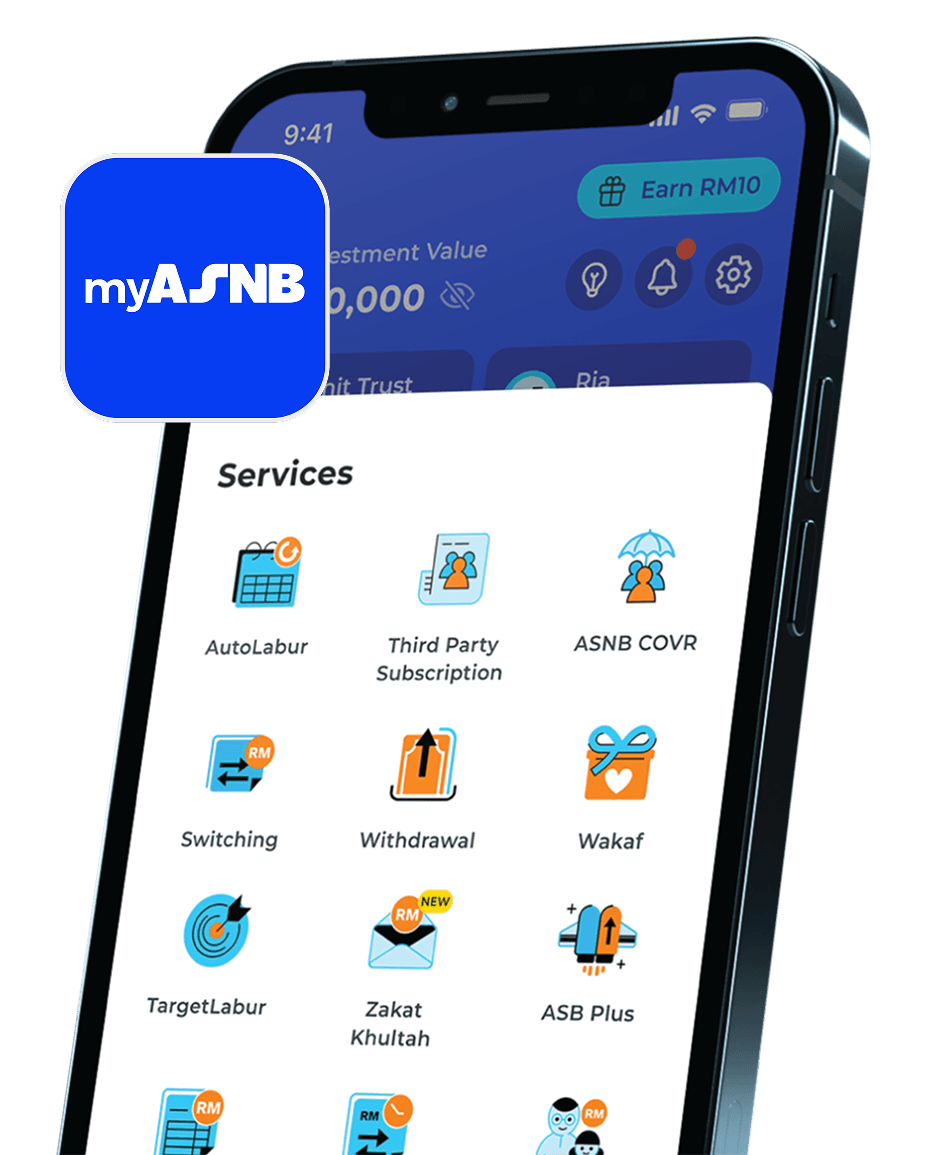 myASNB app for register Zakat Khultah Class B