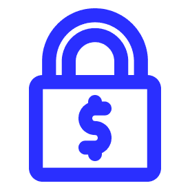 Padlock with dollar sign icon