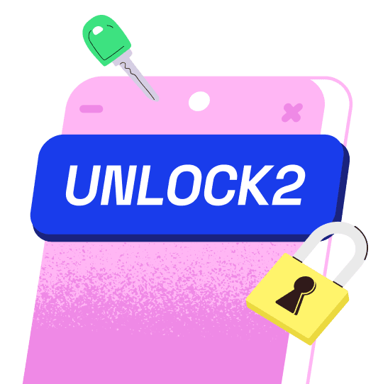 Phone showing the UNLOCK2 promo code