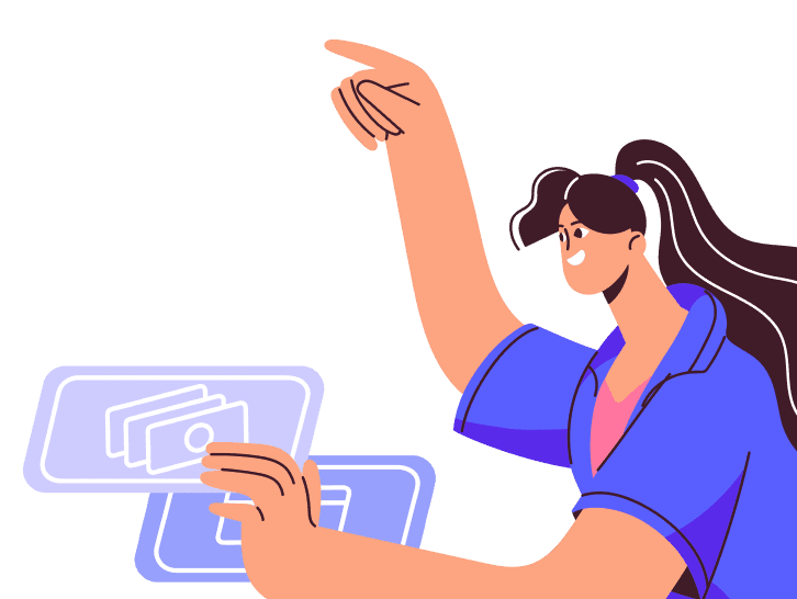 Woman completing a transaction